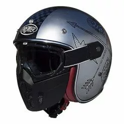Casque Moto Jet Premier Vintage Fibre Mask NX Chromé