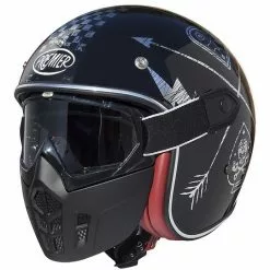 Casque Moto Jet Premier Vintage Fibre Mask NX Silver Chromed