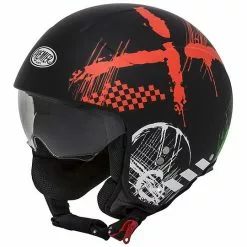Casque Moto Mini Jet Premier ROCKER RX 9 BM Noir Mat Rouge