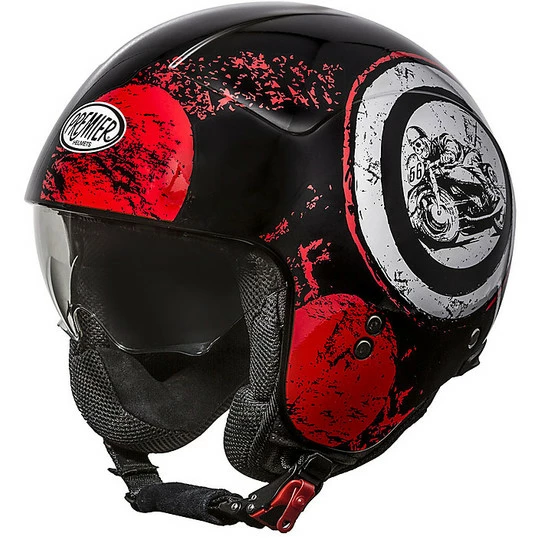 Casque Moto Mini Jet Premier ROCKER SD 92 Noir Rouge
