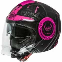Casque Moto Premier Jet COOL RD 18 Noir Fuchsia