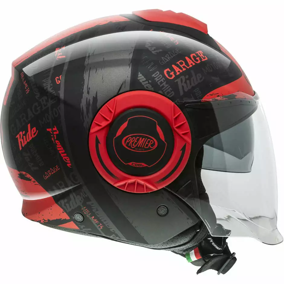 Casque Moto Premier Jet COOL RD 92 Noir Rouge – Image 2