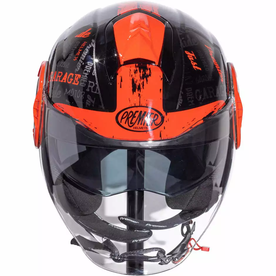 Casque Moto Premier Jet COOL RD 92 Noir Rouge – Image 3