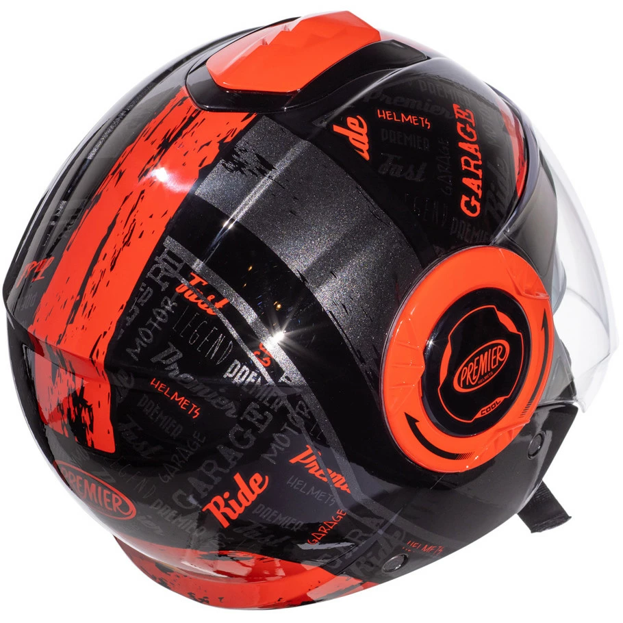 Casque Moto Premier Jet COOL RD 92 Noir Rouge – Image 4