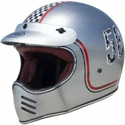 Casque Moto Premier Trophy Style 70s MX FL Chrome