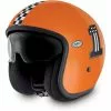 Casque Moto Vintage Jet Fibre Premier Avec Visière Intégrée Ck One Orange