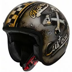 Casque Moto Vintage Jet Premier Fibre LE PETIT CLASSIC EVO Op 9 BM Matt Black