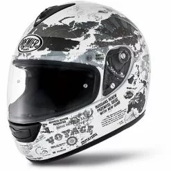 Premier Casque Intégral De Moto Modèle Monza En Fibre TR8 Couleur Mondiale Blanc Gris Micrométrique