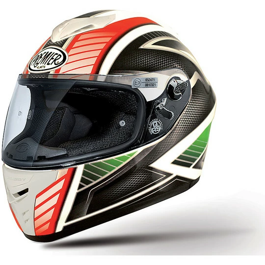 Premier Dragon Evo Multi IM9BM Integral Casque De Moto Blanc Rouge Vert