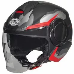 Premier Jet Casque De Moto COOL CAMO RED BM Noir Matt Red