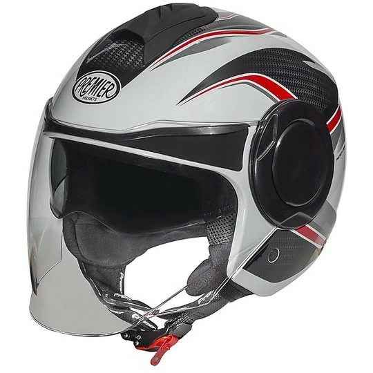 Premier Jet Casque De Moto COOL PX 8 Blanc Noir Rouge