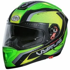 Premier VYRUS MP6 BM Casque De Moto Intégral Noir Vert Jaune Fluo Mat